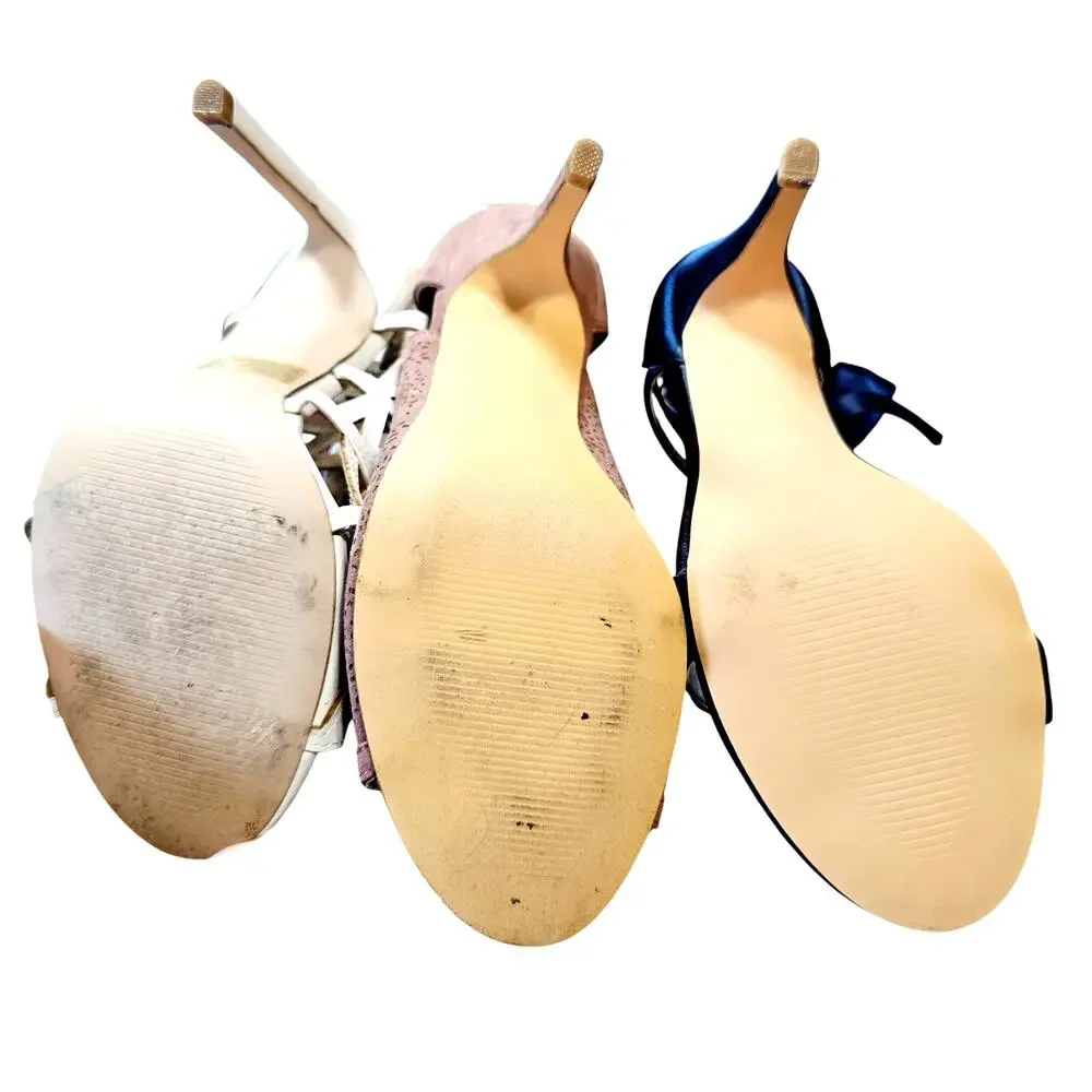 Size 10 Women's High Heel Open Toed Lot of 3 Pairs Bulk Shoes Sandals